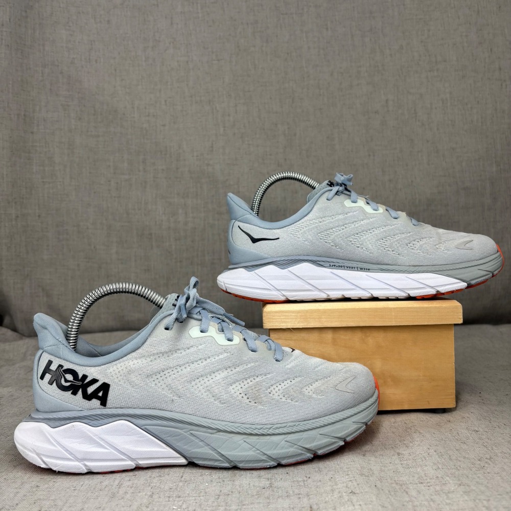 Hoka Arahi 6 Running Shoes Harbor Mist Celery Grey Orange Stability Women's 7.5 - Picture 2 of 12